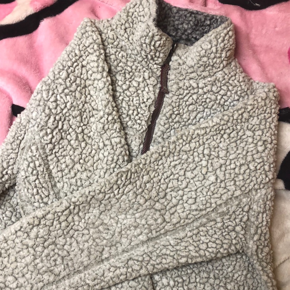 Grey fuzzy sweater :]